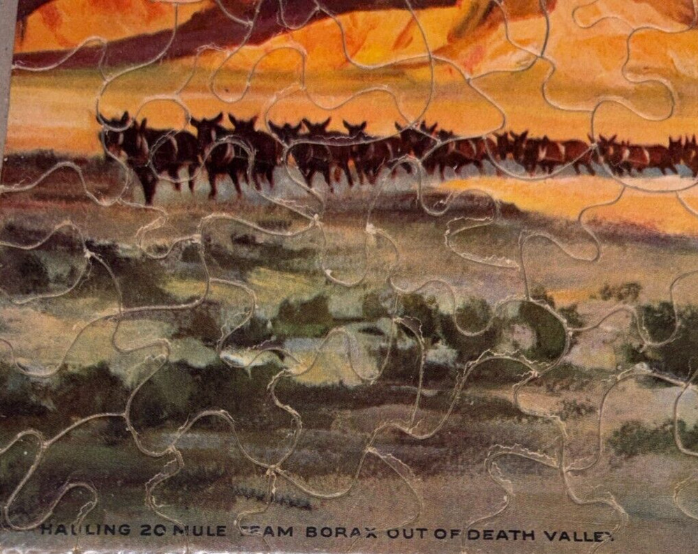 20 MULE TEAM, Advertising Jigsaw Puzzle (Dated 1933, Complete, VG Condition)