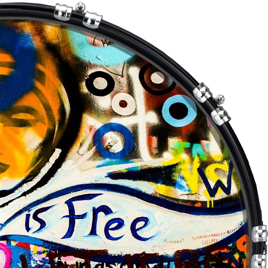 Custom 22" Kick Bass Drum Head Graphical Image Front Skin Graffiti 15