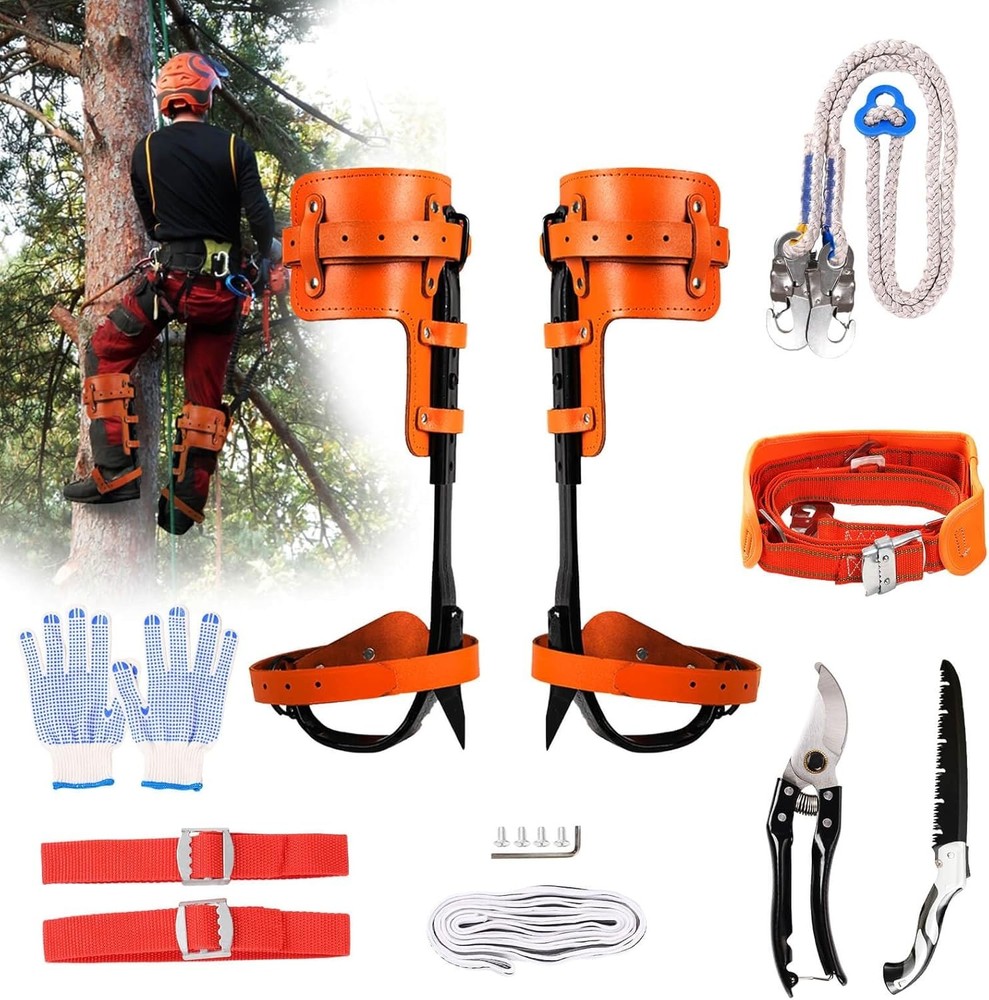 Tree Climbing Spikes, Tree Climbing Gear with Non-Slip Pedal, Adjustable Tree...