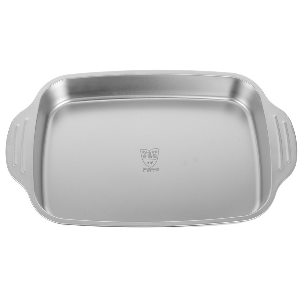 Stainless Steel Roasting Pan: 316L Rectangular Baking Tray - Broiler Pan for