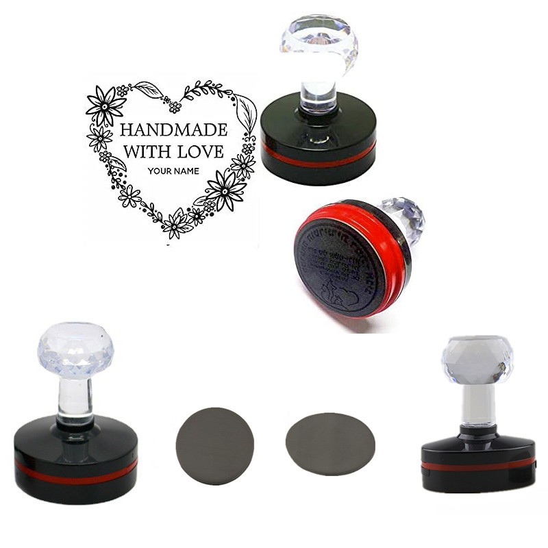 Professional 5-Pack Round/Oval Flash Stamp Set, Self Inking & Customizable