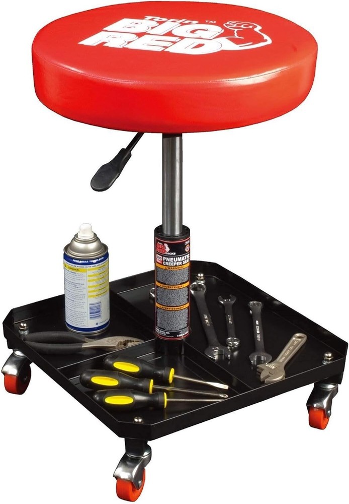 Rolling Pneumatic Creeper Garage/Shop Seat - Adjustable Mechanic Stool with T...