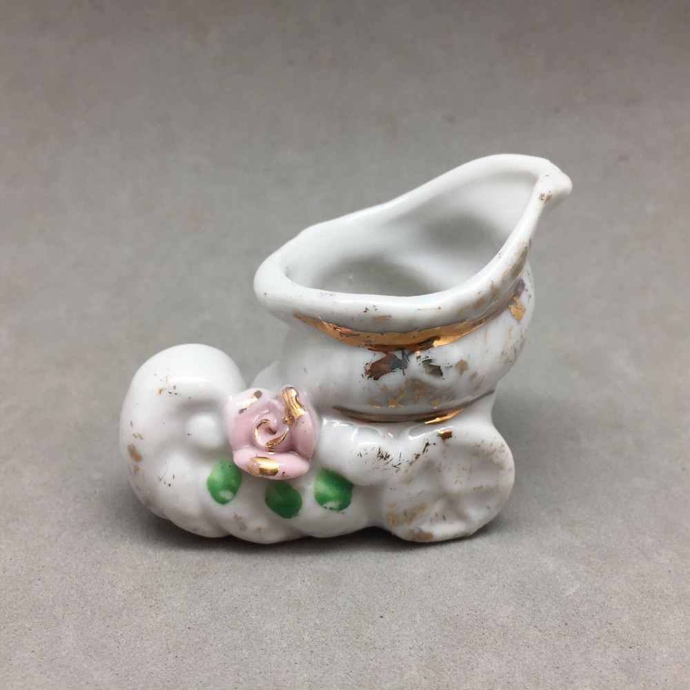 Elf Boot Cornucopia Wheel Barrow Planter Candy Container Figurine Ceramic Jays