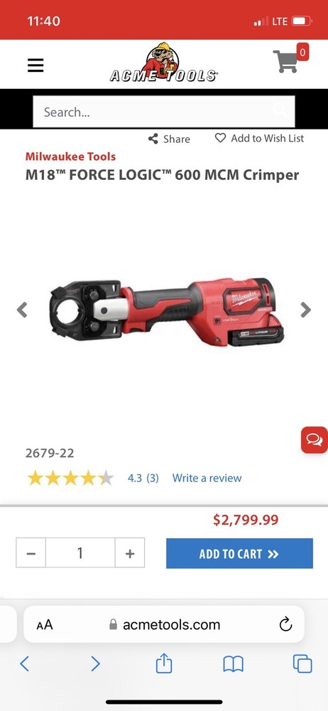 Milwaukee Force Logic Crimper Kit