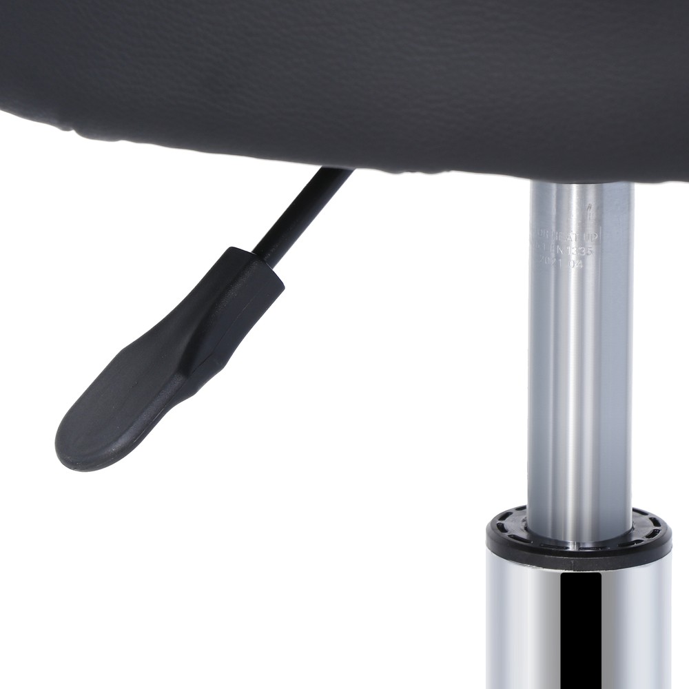 Round Rolling Medical Stools Adjustable Work Medical Stool with Wheels Black
