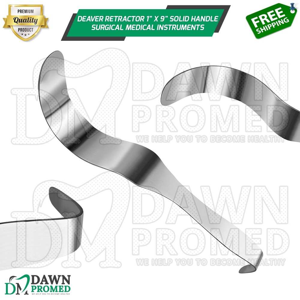 Deaver Retractor 1" X 9" Solid Handle Surgical Medical Instruments German Grade