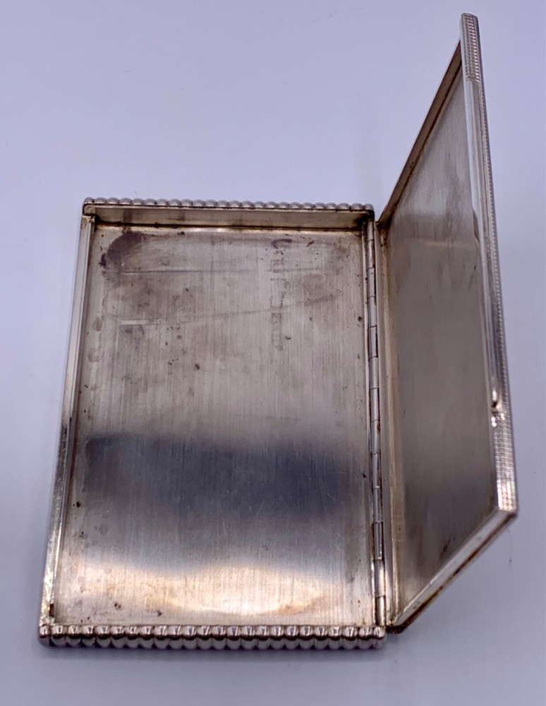 ANTIQUE 121 Gr. STERLING SILVER MASSIVE CIGARETTE CASE
