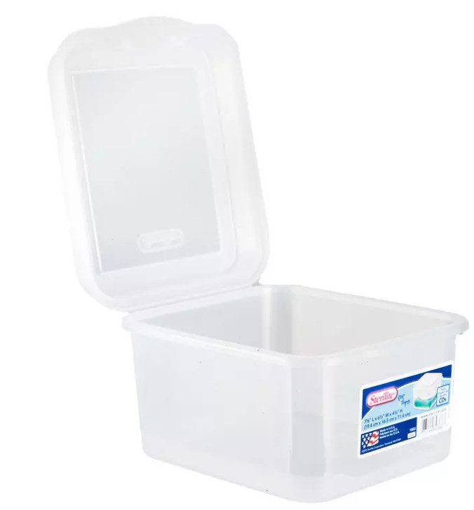 Sterilite Small Flip-Top Storage Box - Clear Stackable Craft & Office Organizer