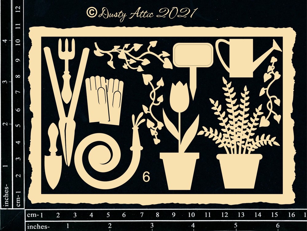 Dusty Attic Chipboard 5x7 - Creative Frames #6 - Garden, DA3229