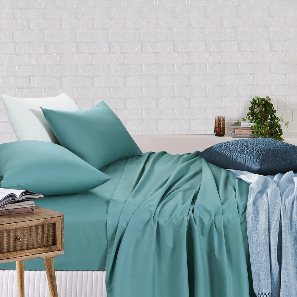 Single Bed Flat Sheet Fitted Sheet Pillowcases Bedding Set BedSheet
