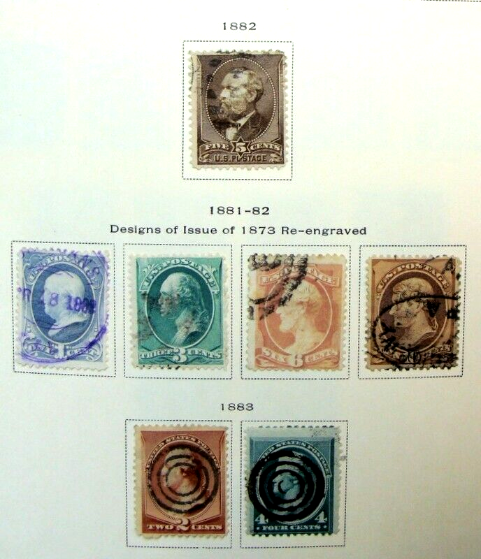 205-211 USED 1882-1883 REGULAR ISSUE STAMPS COMPLETE SETS