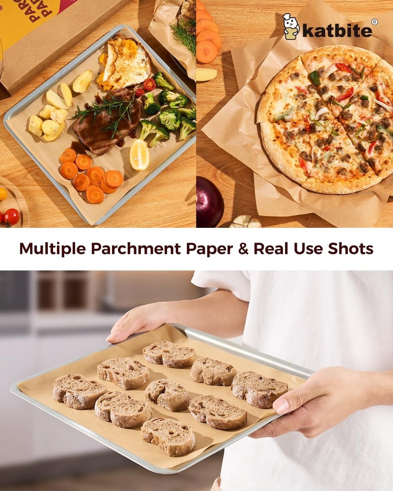 200 PCS 12x16 Inch Unbleached Parchment Paper Precut Flat Baking Sheets
