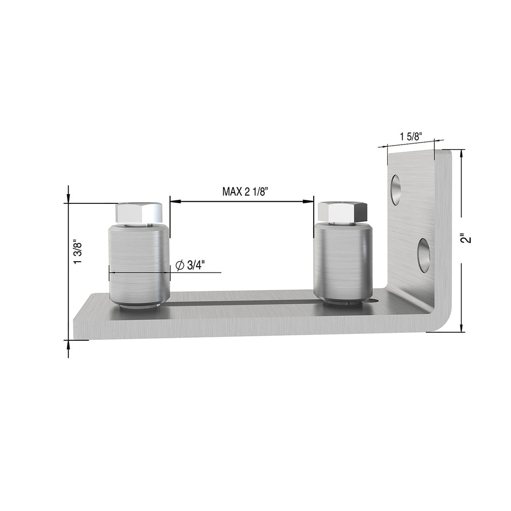 JUBEST Scratch Resistant Stainless Flush Mount 2 Rollers, Steel