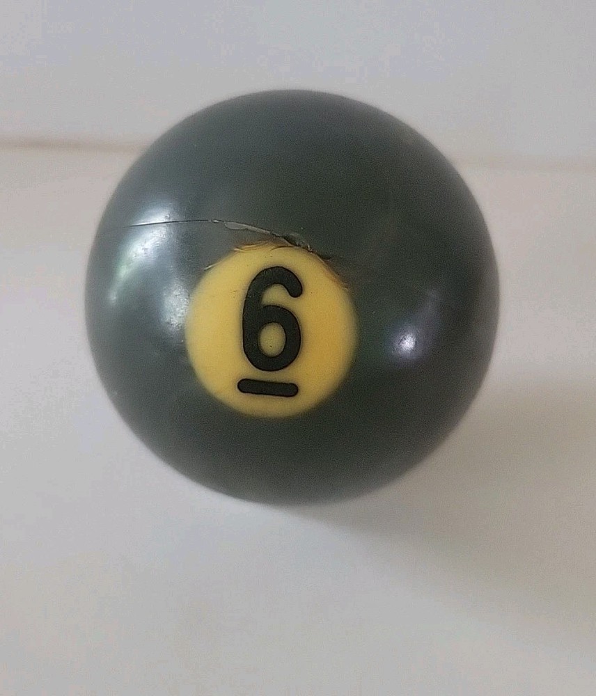 Vintage No. 6 Solid Green Pool Ball Billiard 2" Replacement (H)