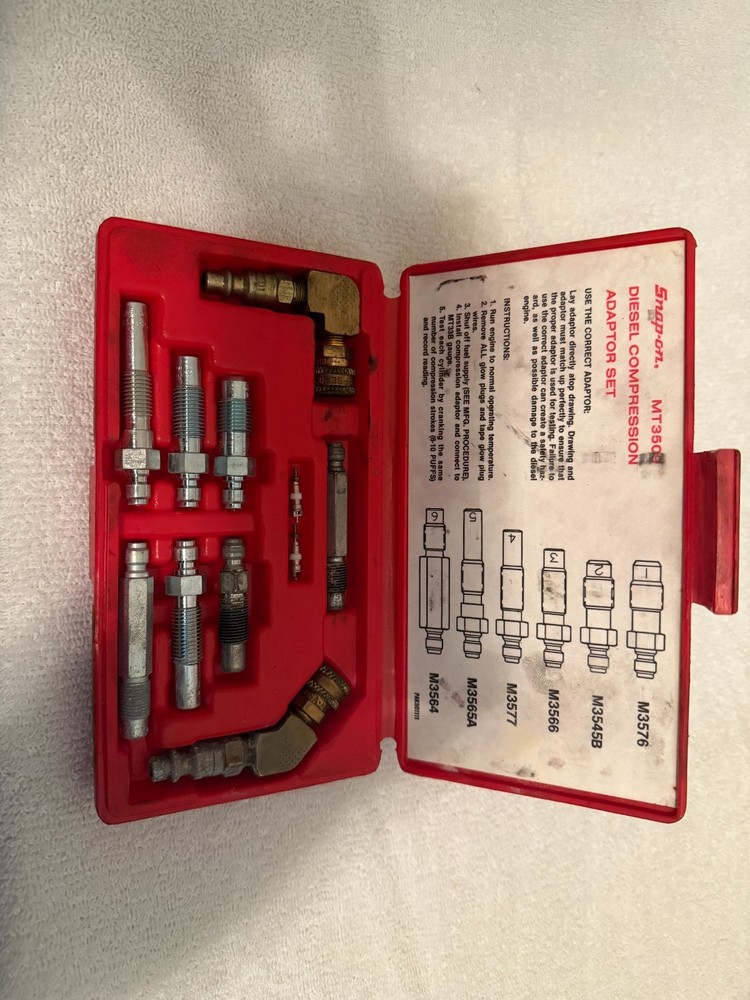 Snap-On MT3509 Diesel Compression Adapter Set complete