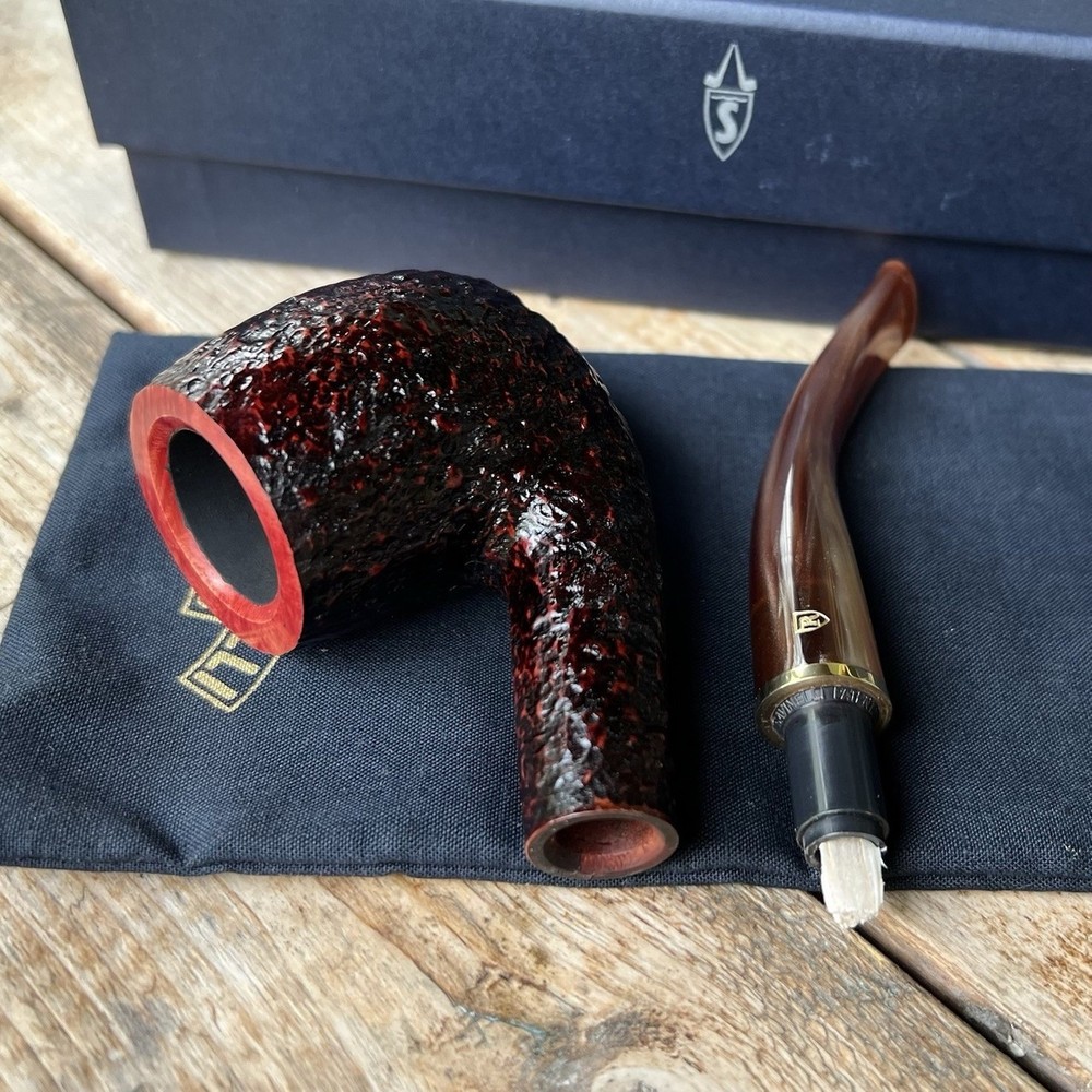 Savinelli Roma Lucite Rusticated Bent Billiard (606 KS) 6mm Filter Pipe