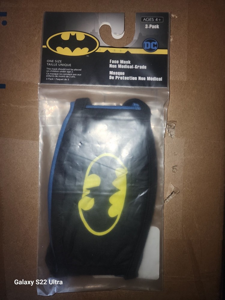 Batmam face mask washable 3pk 4+