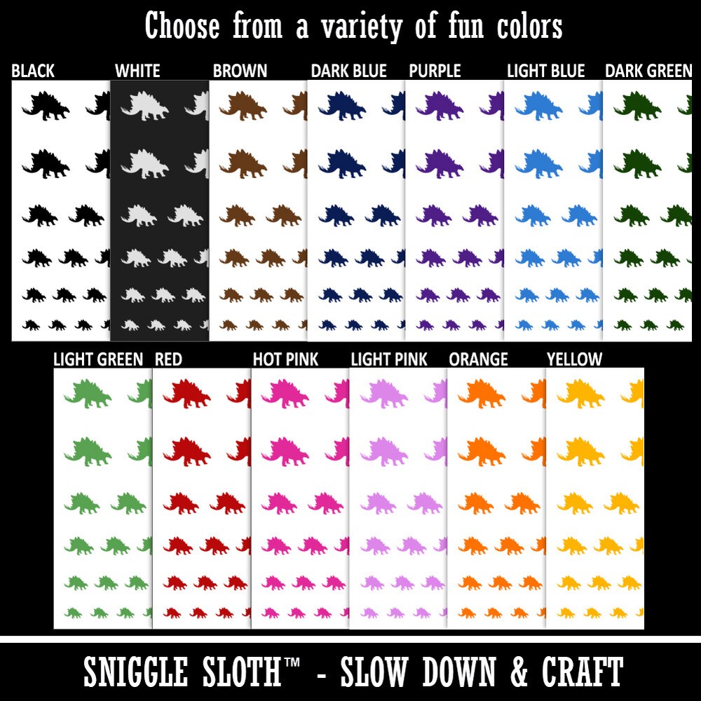 Stegosaurus Dinosaur Solid Temporary Tattoo Water Resistant Set