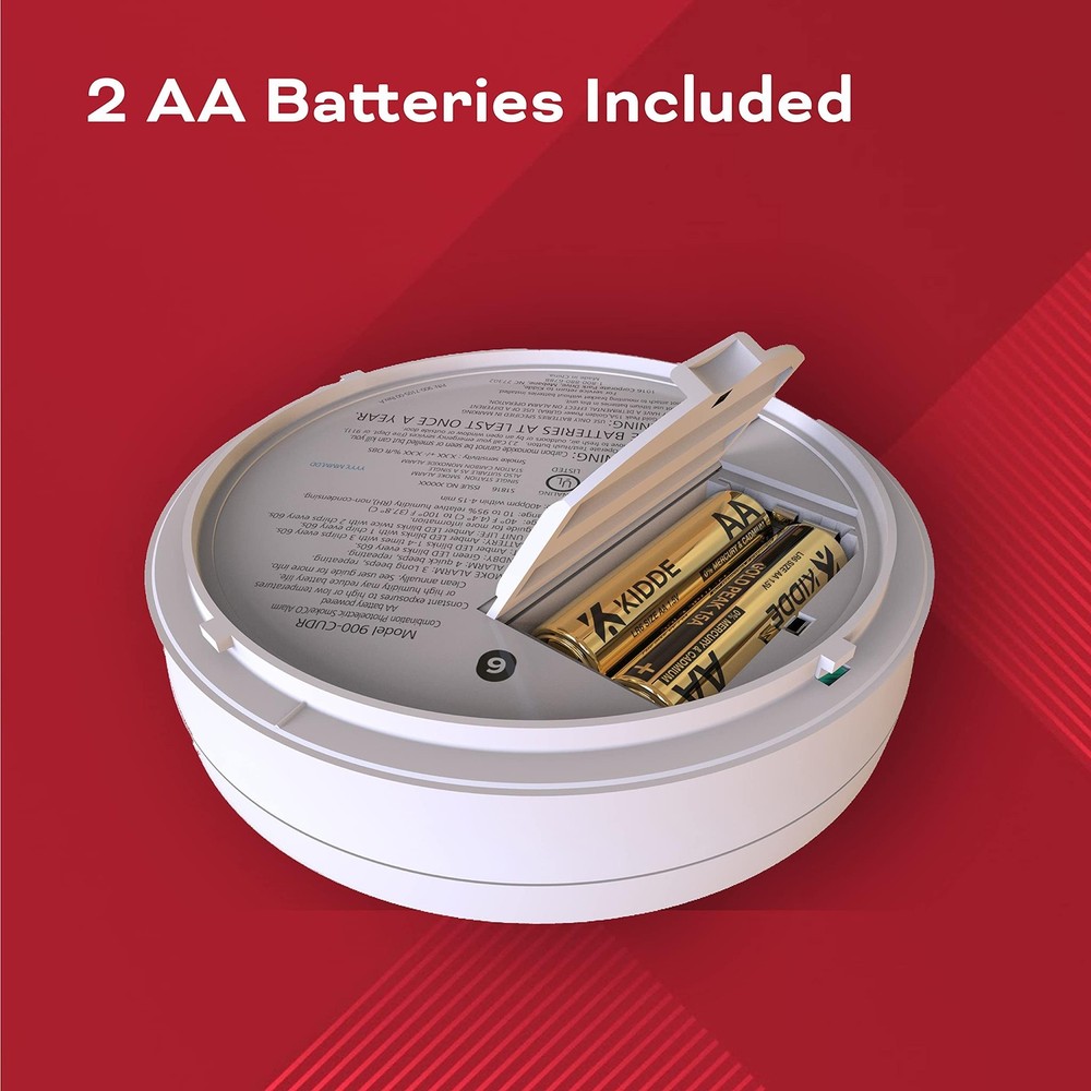 Kidde Smoke & Carbon Monoxide Detector, AA Battery Powered, LED Warning Light In