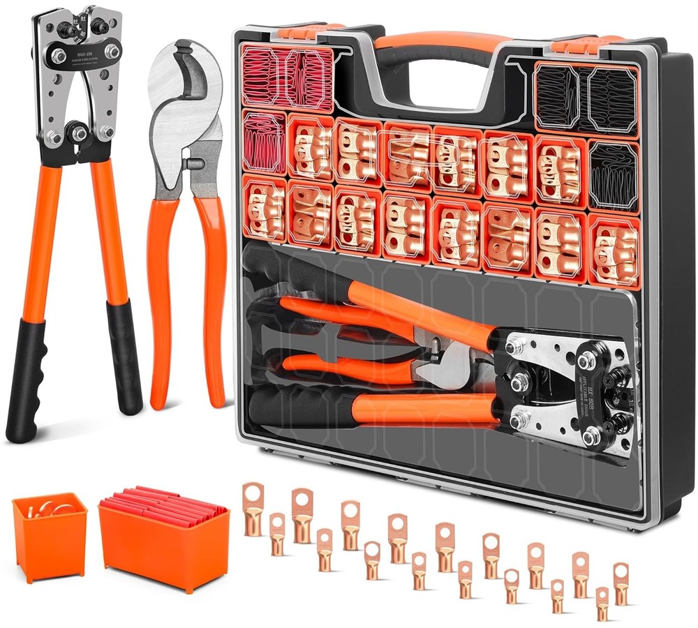 Cable Lug Crimping Tool Kit with Cutter