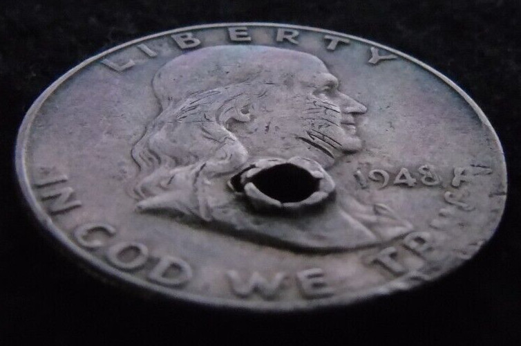 1948 D Franklin Half Dollar Ben Benjamin 1/2 Silver US Coin Planchet Mint Error