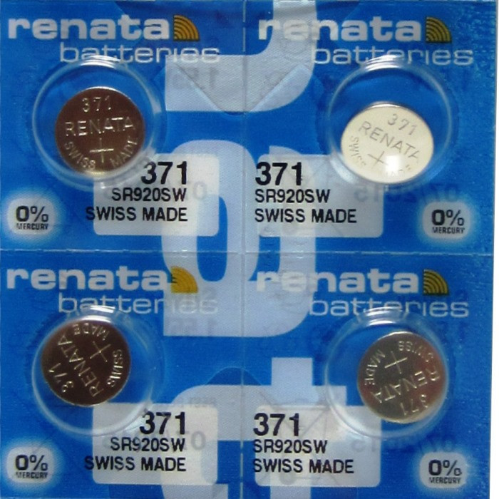 Button Cell Type 371 Battery Renata 4 Pcs