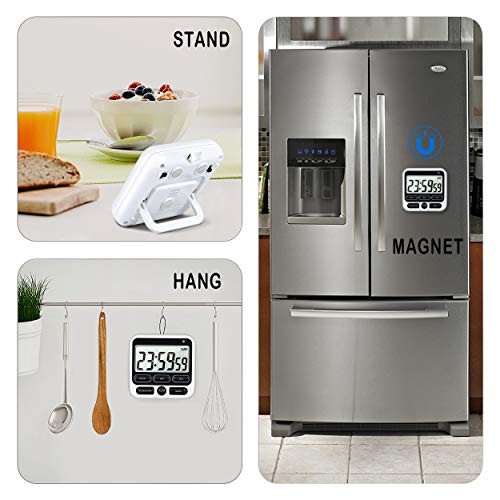 Digital Kitchen Timer with Mute/Loud Alarm Switch ON/Off Switch, 12-Hour Black