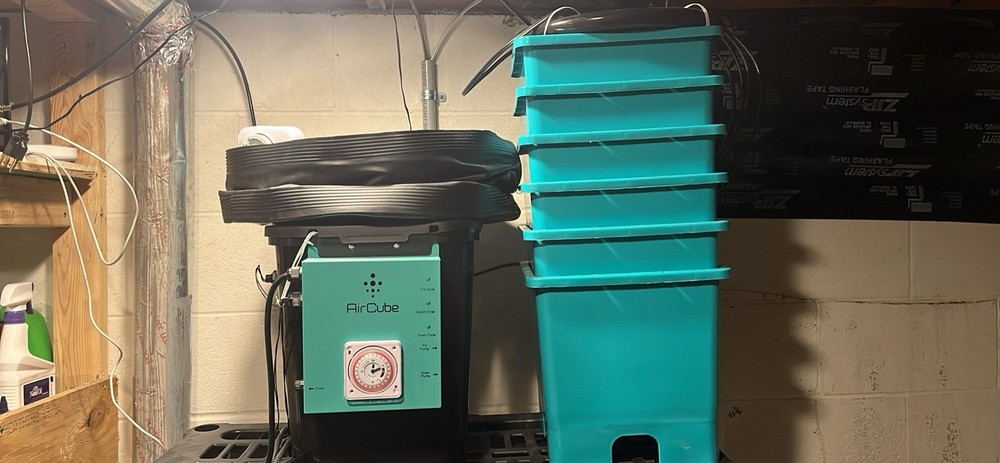 AirCube Active Oxygen Ebb & Flow Grow System 6 Site Plastic Teal Black