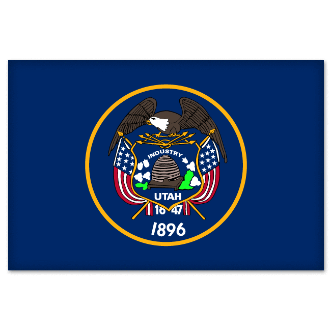 Utah State Flag car bumper sticker 5 x