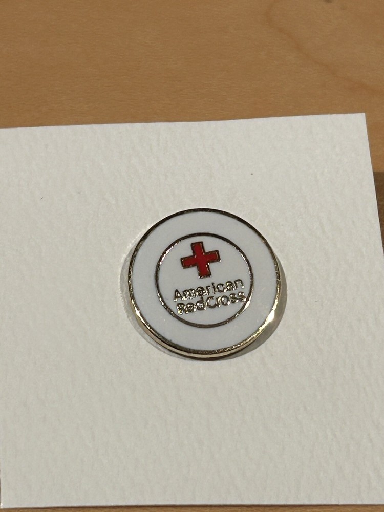 American Red Cross Lapel Pin 9/16" diameter w/Clasp