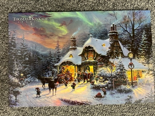 Thomas Kinkade Studio Postcard Santa's Night Before Christmas