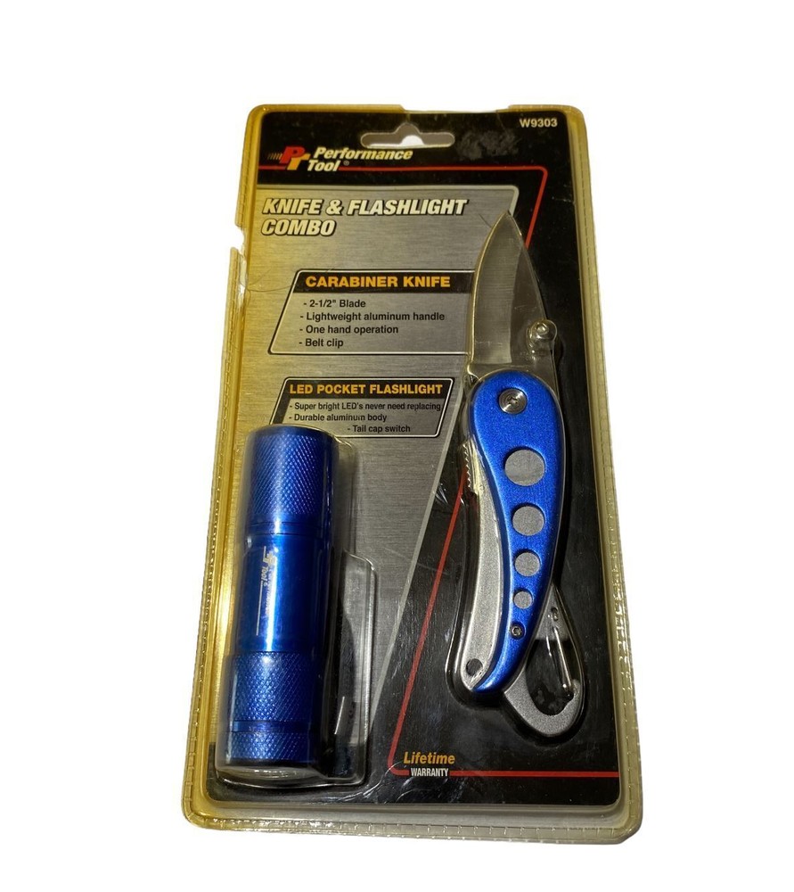 Performance Tool W9303 Knife & Flashlight Combo - New