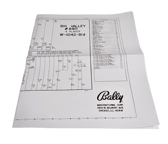 Bally Big Valley Pinball Instructions & Schematic