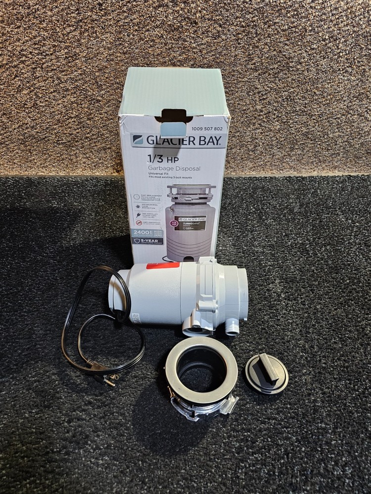 Glacier Bay 1009507802 TurboGrind Continuous Feed 1/3 HP Garbage Disposal