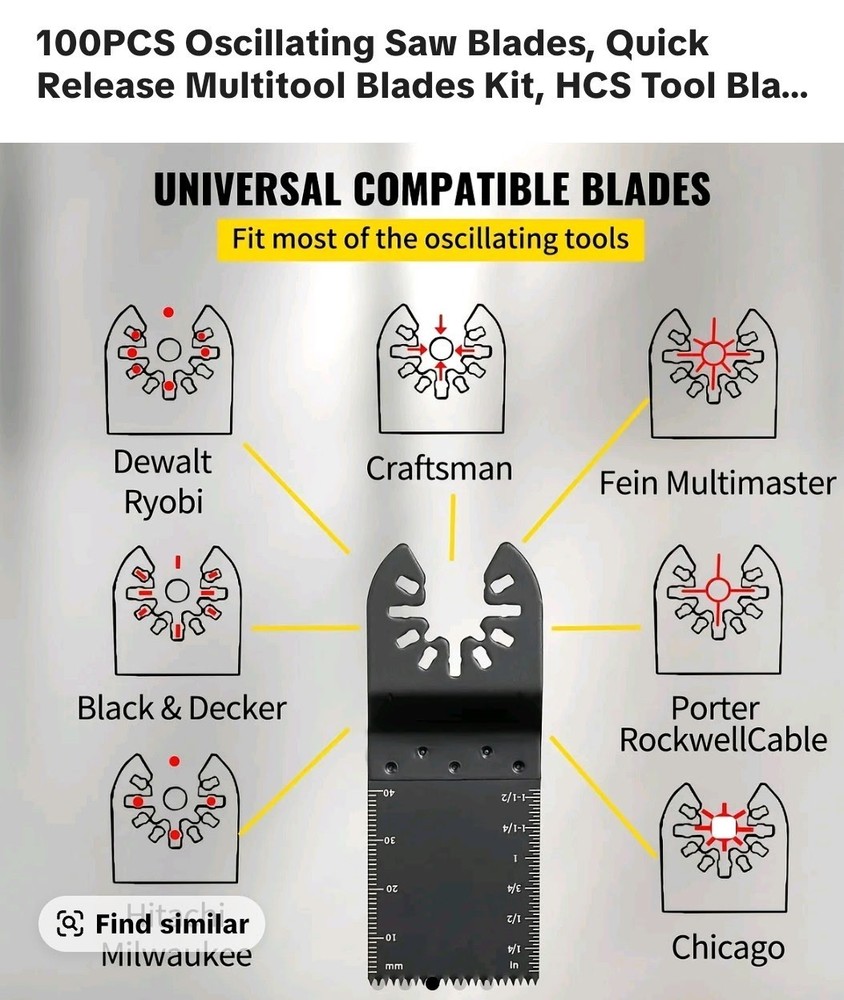 100 PCS oscillating saw blades