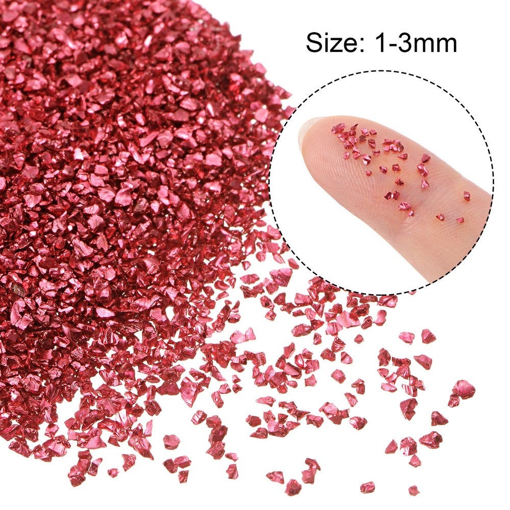 50g Crushed Glass Chips 1-3mm Red