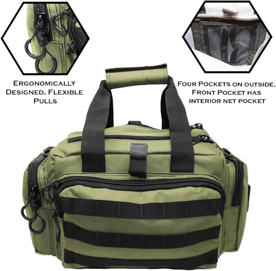 Tactical Range Bag Medium Size Range Bag Shooting Gun Case Handguns Ammo Storage