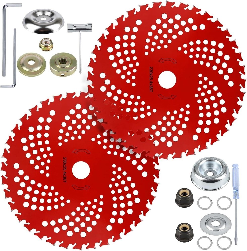 4 Pack 9" Carbide Tip Circular Saw Brush Cutter Trimmer Weed Eater Blade Sets