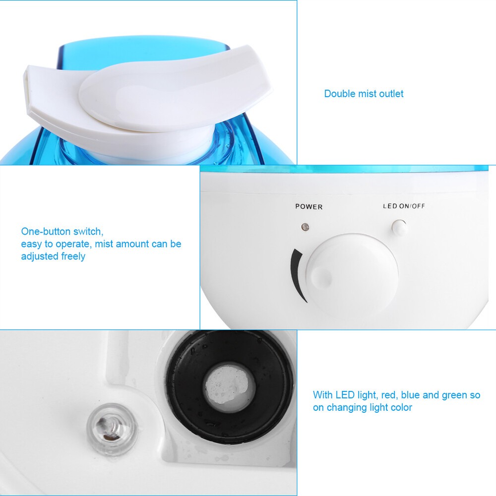 4L Ultrasonic Humidifier Diffuser LED Light Home Mist Maker Air Purifier KRI MF