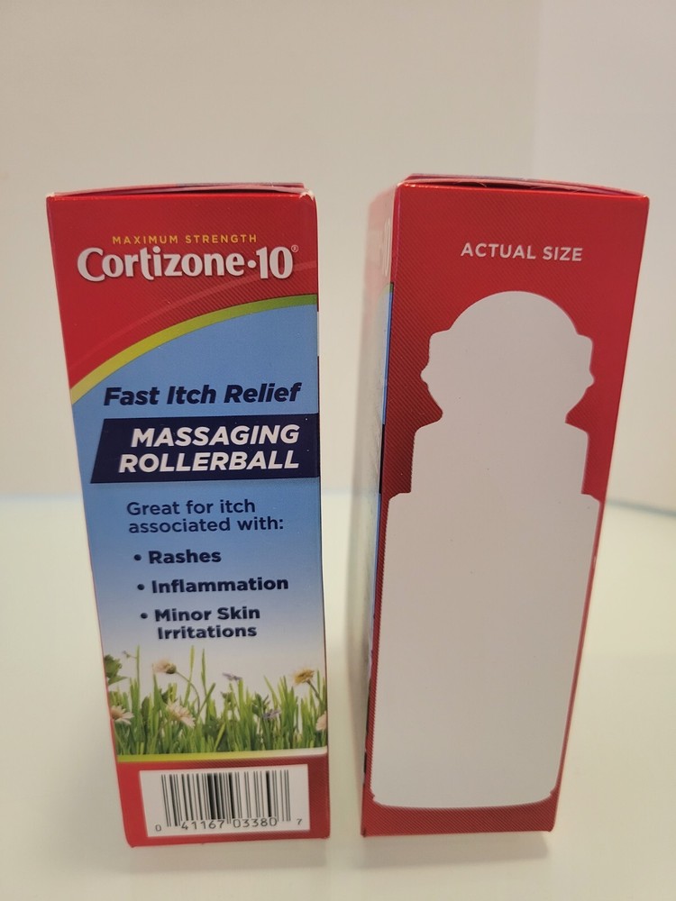 Cortizone 10 Maximum Fast Itch Massaging Rollerball Liquid 1.5oz EA (2pk bundle)