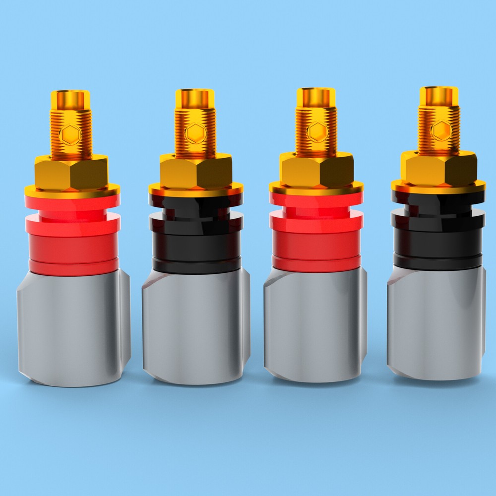 4PCS Pure Copper Binding Post Banana Plug Female Terminal Socket for Amplifier