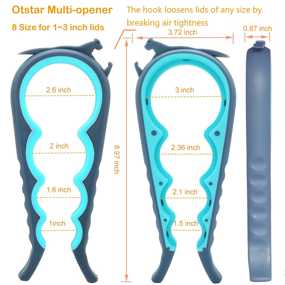 6-in-1 Jar Opener & Bottle Opener Set for Weak Hands - Multi-Function Kitchen...