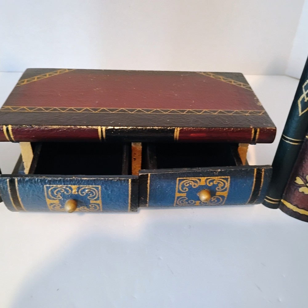 Faux Book Stack Hidden Storage Boxes–Vintage Style Decorative Secret Compartment