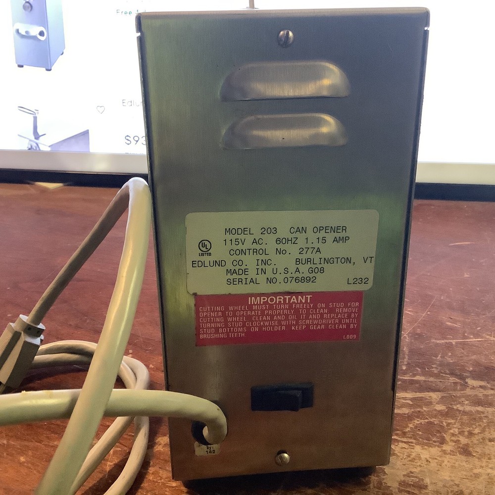 EDLUND Co. Model 203 Can Opener 2-Speed (used)