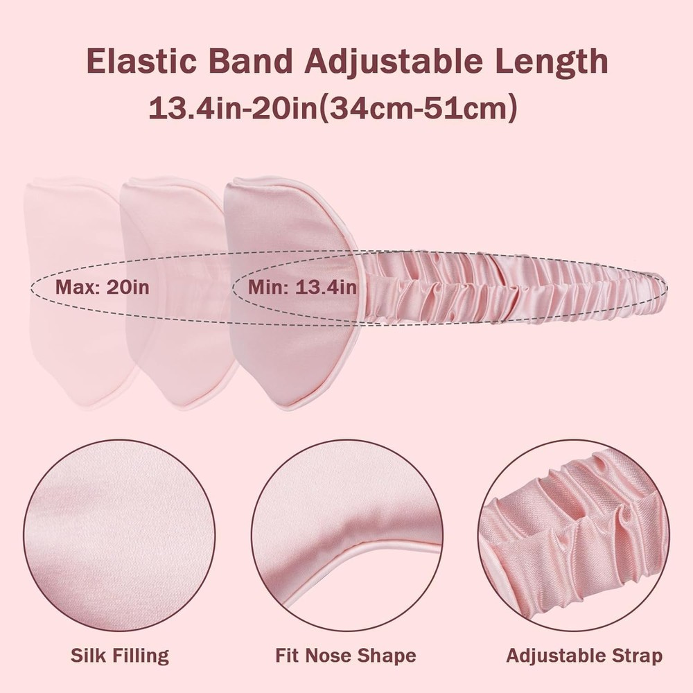 Soft Silk Sleep Mask 2 Pack Blush Pink Black