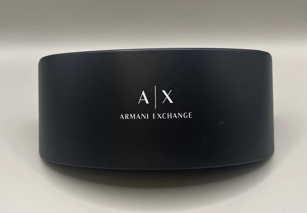 Armani Exchange Black Hard Shell Eyeglass Case AX Logo Clamshell Protector