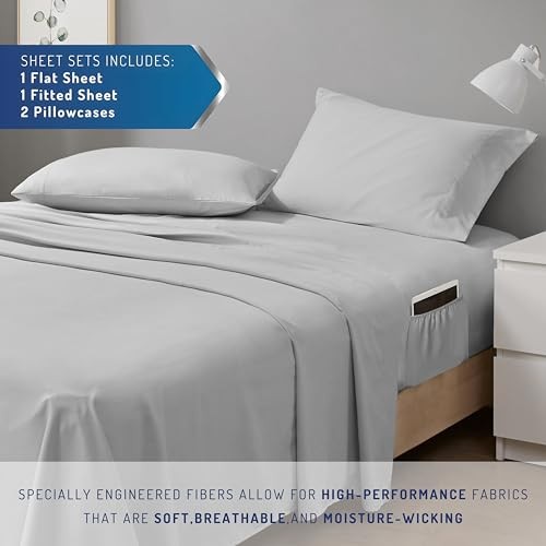DOC Queen Size Sheet Set – 4 Pieces Bedsheets King Light Grey Extra Deep Pocket