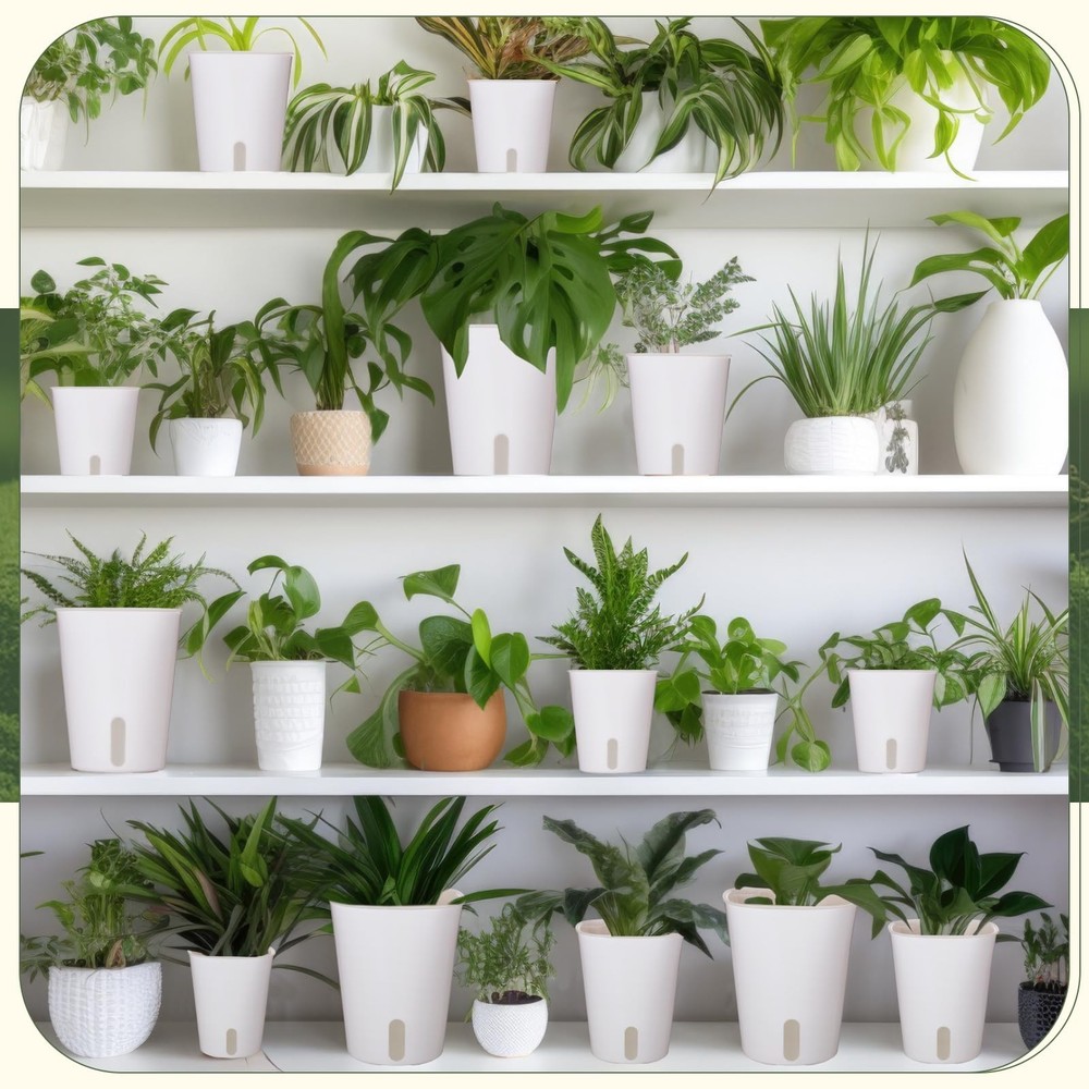 Ziliny 18 Pcs Self Watering Pots - 3 Sizes Extra small, Small, Medium, White