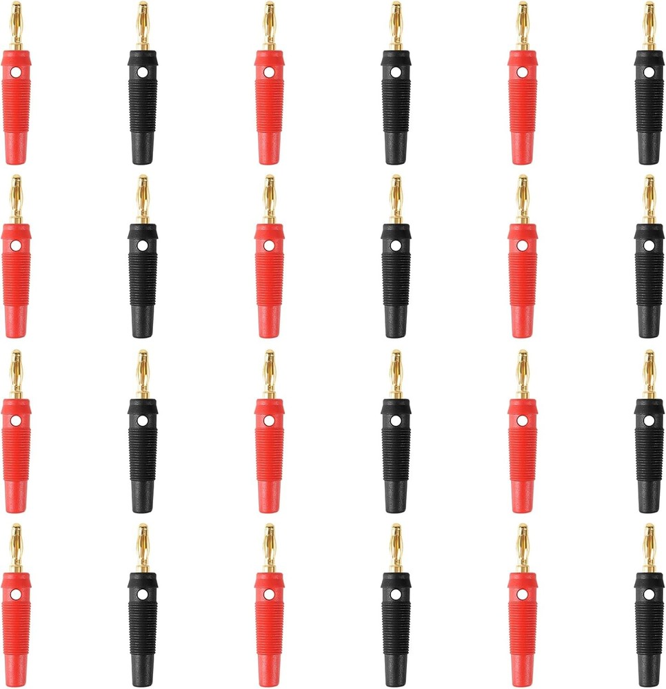 24Pcs 4mm Banana Plug 32A High Current Speaker Plugs Stackable Screw...