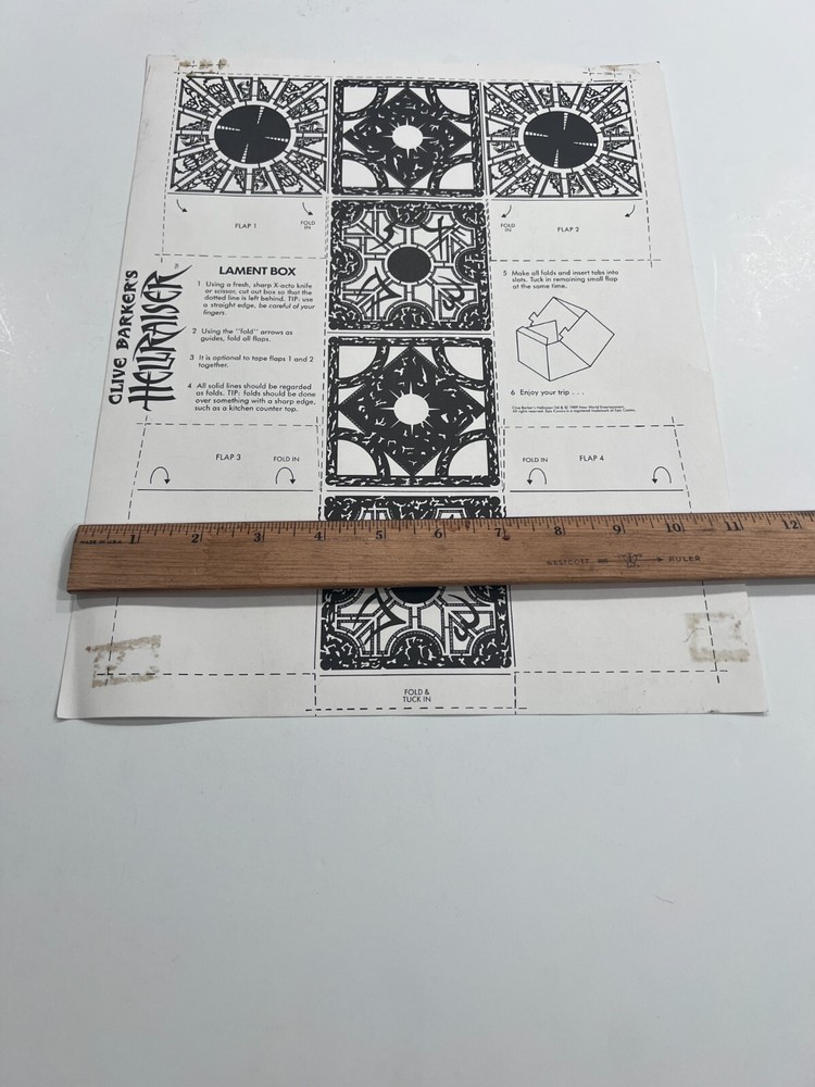 Hellraiser Puzzle Box poster model. vintage 11 X 15